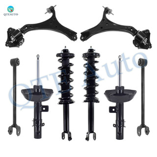 Set of 8 Front Lower Control Arm-Suspension Strut Assembly-Rear Lower Rearward Control Arm-Quick Complete Strut-Coil Spring Assembly For 2014-2017 Honda Accord