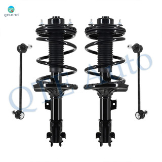 Set of 4 Front Sway Bar Link-Quick Complete Strut-Coil Spring Assembly For 2004-2011 Mitsubishi Galant