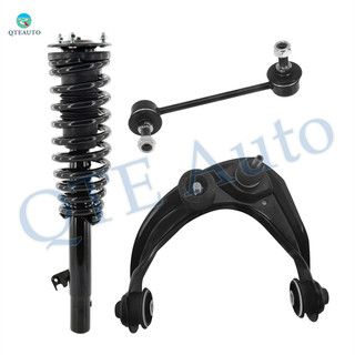 Set of 3 Front Left Upper Control Arm Ball Joint-Sway Bar Link-Quick Complete Strut-Coil Spring Assembly For 2007-2009 Lincoln MKZ AWD