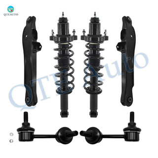 Set of 6 Rear Lower Rearward Control Arm-Sway Bar Link-Quick Complete Strut-Coil Spring Assembly For 2007-2009 Jeep Compass FWD