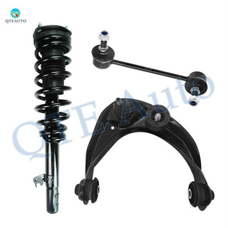 Set of 3 Front Right Upper Control Arm Ball Joint-Sway Bar Link-Quick Complete Strut-Coil Spring Assembly For 2007-2009 Lincoln MKZ FWD