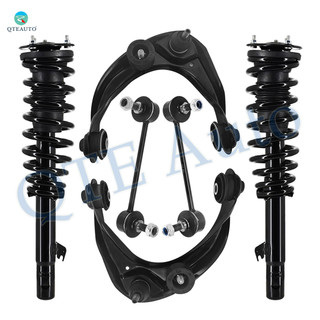 Set of 6 Front Upper Control Arm Ball Joint-Sway Bar Link-Quick Complete Strut-Coil Spring Assembly For 2007-2009 Lincoln MKZ FWD