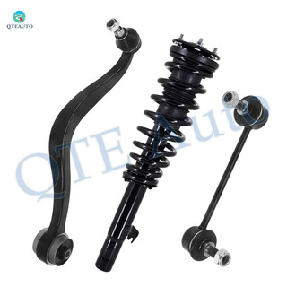 Set of 3 Front Left Lower Rearward Control Arm Ball Joint-Sway Bar Link-Quick Complete Strut-Coil Spring Assembly For 2003-2008 Mazda 6