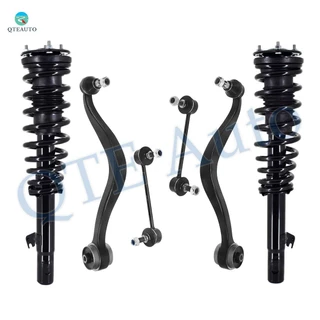 Set of 6 Front Lower Rearward Control Arm Ball Joint-Sway Bar Link-Quick Complete Strut-Coil Spring Assembly For 2003-2008 Mazda 6