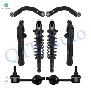 Set of 8 Rear Lower Rearward-Upper Control Arm-Sway Bar Link-Quick Complete Strut-Coil Spring Assembly For 2007-2009 Dodge Caliber