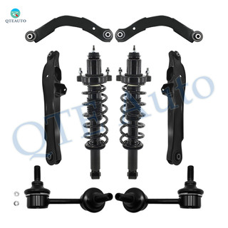 Set of 8 Rear Lower Rearward-Upper Control Arm-Sway Bar Link-Quick Complete Strut-Coil Spring Assembly For 2007-2009 Jeep Compass FWD