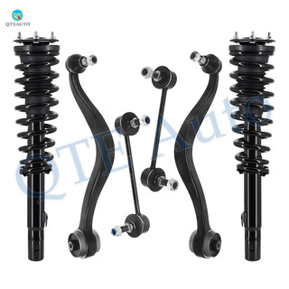 Set of 6 Front Lower Rearward Control Arm Ball Joint-Sway Bar Link-Quick Complete Strut-Coil Spring Assembly For 2003-2008 Mazda 6 S