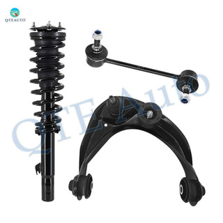 Set of 3 Front Right Upper Control Arm Ball Joint-Sway Bar Link-Quick Complete Strut-Coil Spring Assembly For 2003-2008 Mazda 6 S