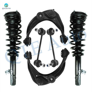 Set of 6 Front Upper Control Arm Ball Joint-Sway Bar Link-Quick Complete Strut-Coil Spring Assembly For 2003-2008 Mazda 6 S