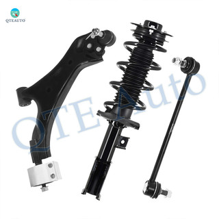 Set of 3 Front Left Lower Control Arm Ball Joint-Sway Bar Link-Quick Complete Strut-Coil Spring Assembly For 2012-2015 Chevrolet Captiva Sport