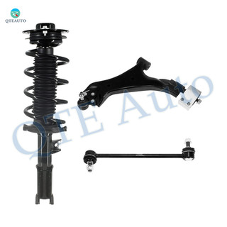 Set of 3 Front Left Lower Control Arm Ball Joint-Sway Bar Link-Quick Complete Strut-Coil Spring Assembly For 2008-2010 Saturn VUE V6