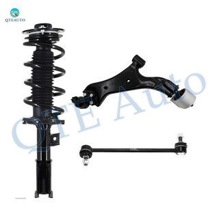 Set of 3 Front Left Lower Control Arm Ball Joint-Sway Bar Link-Quick Complete Strut-Coil Spring Assembly For 2010-2017 Chevrolet Equinox