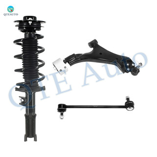 Set of 3 Front Right Lower Control Arm Ball Joint-Sway Bar Link-Quick Complete Strut-Coil Spring Assembly For 2008-2010 Saturn VUE V6