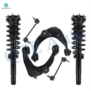Set of 6 Front Upper Control Arm Ball Joint-Sway Bar Link-Quick Complete Strut-Coil Spring Assembly For 2010-2012 Ford Fusion