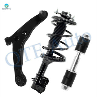 Set of 3 Front Right Lower Control Arm Ball Joint-Sway Bar Link-Quick Complete Strut-Coil Spring Assembly For 2004 Mitsubishi Lancer