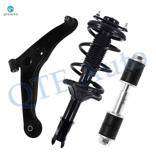 Set of 3 Front Left Lower Control Arm Ball Joint-Sway Bar Link-Quick Complete Strut-Coil Spring Assembly For 2002-2007 Mitsubishi Lancer