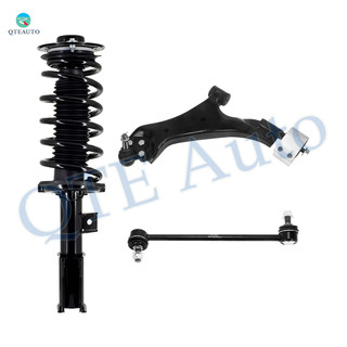 Set of 3 Front Left Lower Control Arm Ball Joint-Sway Bar Link-Quick Complete Strut-Coil Spring Assembly For 2010-2017 Chevrolet Equinox w/ 19" Wheels