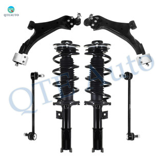 Set of 6 Front Lower Control Arm Ball Joint-Sway Bar Link-Quick Complete Strut-Coil Spring Assembly For 2010-2017 Chevrolet Equinox w/o 19" Wheels