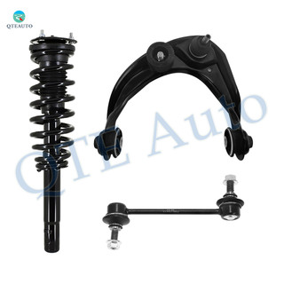 Set of 3 Front Left Upper Control Arm Ball Joint-Sway Bar Link-Quick Complete Strut-Coil Spring Assembly For 2010-2012 Lincoln MKZ AWD