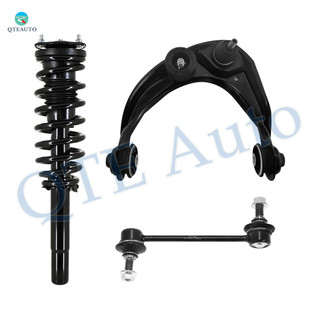 Set of 3 Front Left Upper Control Arm Ball Joint-Sway Bar Link-Quick Complete Strut-Coil Spring Assembly For 2010-2012 Lincoln MKZ FWD