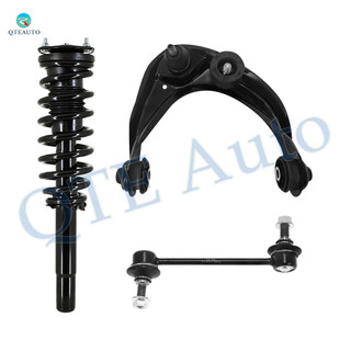 Set of 3 Front Right Upper Control Arm Ball Joint-Sway Bar Link-Quick Complete Strut-Coil Spring Assembly For 2010-2012 Lincoln MKZ FWD