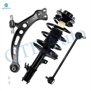 Set of 3 Front Left Lower Control Arm-Sway Bar Link-Quick Complete Strut-Coil Spring Assembly For 1997-2001 Lexus ES300