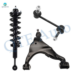 Set of 3 Front Left Lower Control Arm Ball Joint-Sway Bar Link-Quick Complete Strut-Coil Spring Assembly For 2003-2009 Lexus GX470