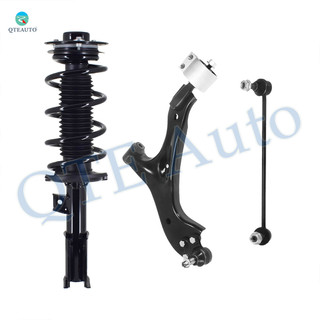 Set of 3 Front Right Lower Control Arm Ball Joint-Sway Bar Link-Quick Complete Strut-Coil Spring Assembly For 2007-2009 Chevrolet Equinox