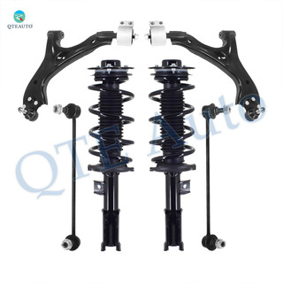 Set of 6 Front Lower Control Arm Ball Joint-Sway Bar Link-Quick Complete Strut-Coil Spring Assembly For 2007-2009 Chevrolet Equinox