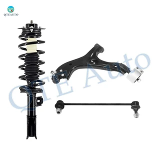 Set of 3 Front Left Lower Control Arm Ball Joint-Sway Bar Link-Quick Complete Strut-Coil Spring Assembly For 2005 2006 Chevrolet Equinox