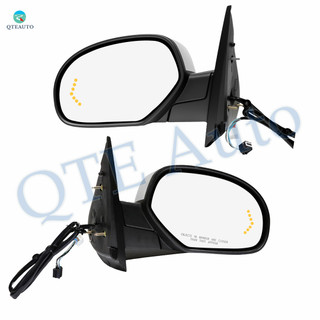 Driver & Passenger Side Mirror, Left-Right Chrome For 2007 2008 Chevrolet Suburban 2500 With Signal Light, Memory & Auto-Dimming; Without Blind Spot Monitor