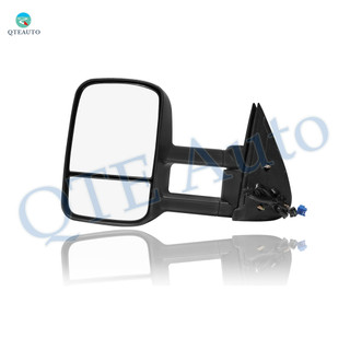 Left Driver Side Mirror, Power Adjust Heated Textured Black Manual Folding For 2007 GMC Sierra 3500 Classic With Blind Spot Monitor; Without Signal Light, Memory & Auto-Dimming