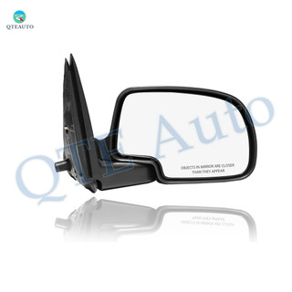Right Passenger Side Mirror, Manual Adjust Non-Heated Chrome Manual Folding For 2000-2002 GMC Yukon Without Signal Light, Blind Spot Monitor, Memory & Auto-Dimming