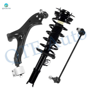 Set of 3 Front Left Lower Control Arm Ball Joint-Sway Bar Link-Quick Complete Strut-Coil Spring Assembly For 2006 2007 Saturn VUE