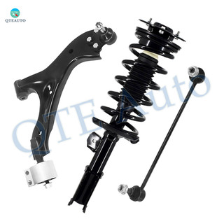 Set of 3 Front Right Lower Control Arm Ball Joint-Sway Bar Link-Quick Complete Strut-Coil Spring Assembly For 2006 2007 Saturn VUE