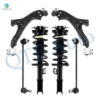 Set of 6 Front Lower Control Arm Ball Joint-Sway Bar Link-Quick Complete Strut-Coil Spring Assembly For 2006 2007 Saturn VUE