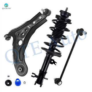 Set of 3 Front Left Lower Control Arm Ball Joint-Sway Bar Link-Quick Complete Strut-Coil Spring Assembly For 2005-2008 Pontiac Wave