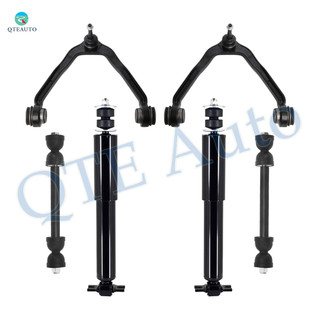 Set of 6 Front Upper Control Arm Ball Joint-Sway Bar Link-Shock Absorber For 2007 Chevrolet Silverado 1500 Classic Standard Bushing