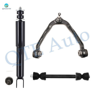 Set of 3 Front Upper Control Arm Ball Joint-Sway Bar Link-Shock Absorber For 2002-2006 Chevrolet Avalanche 1500 Standard Bushing
