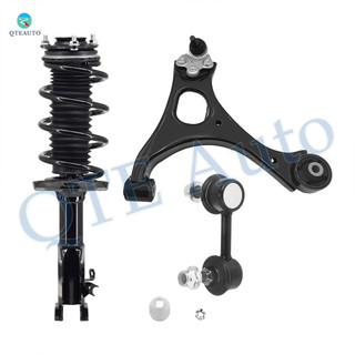 Set of 3 Front Left Lower Control Arm Ball Joint-Sway Bar Link-Quick Complete Strut-Coil Spring Assembly For 2006-2011 Honda Civic Coupe