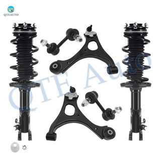 Set of 6 Front Lower Control Arm Ball Joint-Sway Bar Link-Quick Complete Strut-Coil Spring Assembly For 2006-2011 Honda Civic Coupe