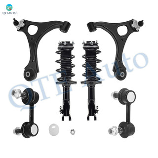 Set of 6 Front Lower Control Arm Ball Joint-Sway Bar Link-Quick Complete Strut-Coil Spring Assembly For 2006-2011 Honda Civic Coupe