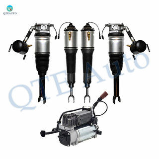 Full Set Air Suspension Compressor Pump-Front-Rear Air Suspension Spring Strut For 2004-2010 Audi A8 Quattro