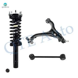 Set of 3 Front Left Lower Control Arm Ball Joint-Sway Bar Link-Quick Complete Strut-Coil Spring Assembly For 2006-2010 Jeep Commander