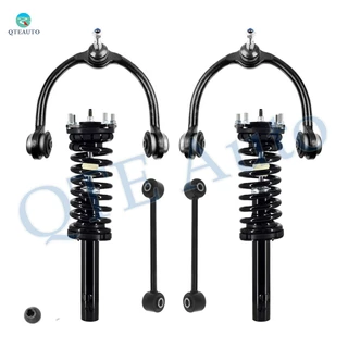 Set of 6 Front Upper Control Arm Ball Joint-Sway Bar Link-Quick Complete Strut-Coil Spring Assembly For 2005-2010 Jeep Grand Cherokee