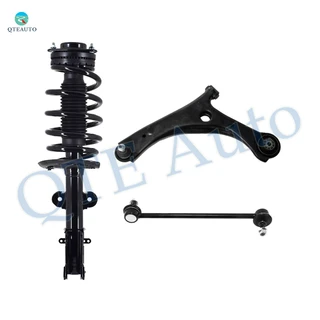 Set of 3 Front Left Lower Control Arm Ball Joint-Sway Bar Link-Quick Complete Strut-Coil Spring Assembly For 2009 2010 Volkswagen Routan