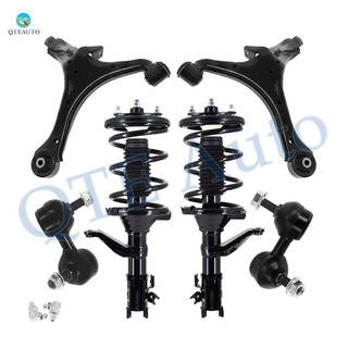 Set of 6 Front Lower Control Arm-Sway Bar Link-Quick Complete Strut-Coil Spring Assembly For 2003-2006 Honda Element