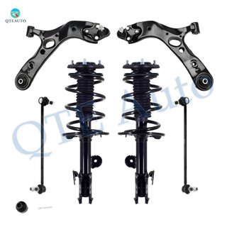Set of 6 Front Lower Control Arm Ball Joint-Sway Bar Link-Quick Complete Strut-Coil Spring Assembly For 2006-2008 Toyota RAV4 Base