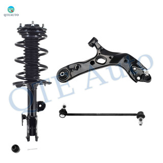 Set of 3 Front Right Lower Control Arm Ball Joint-Sway Bar Link-Quick Complete Strut-Coil Spring Assembly For 2006-2012 Toyota RAV4