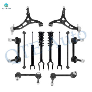 Set of 12 Front Lower Control Arm-Sway Bar Link-Quick Complete Strut-Coil Spring Assembly-Rear Lower Rearward Control Arm-Sway Bar Link-Shock Absorber For 2011-2015 Jeep Grand Cherokee